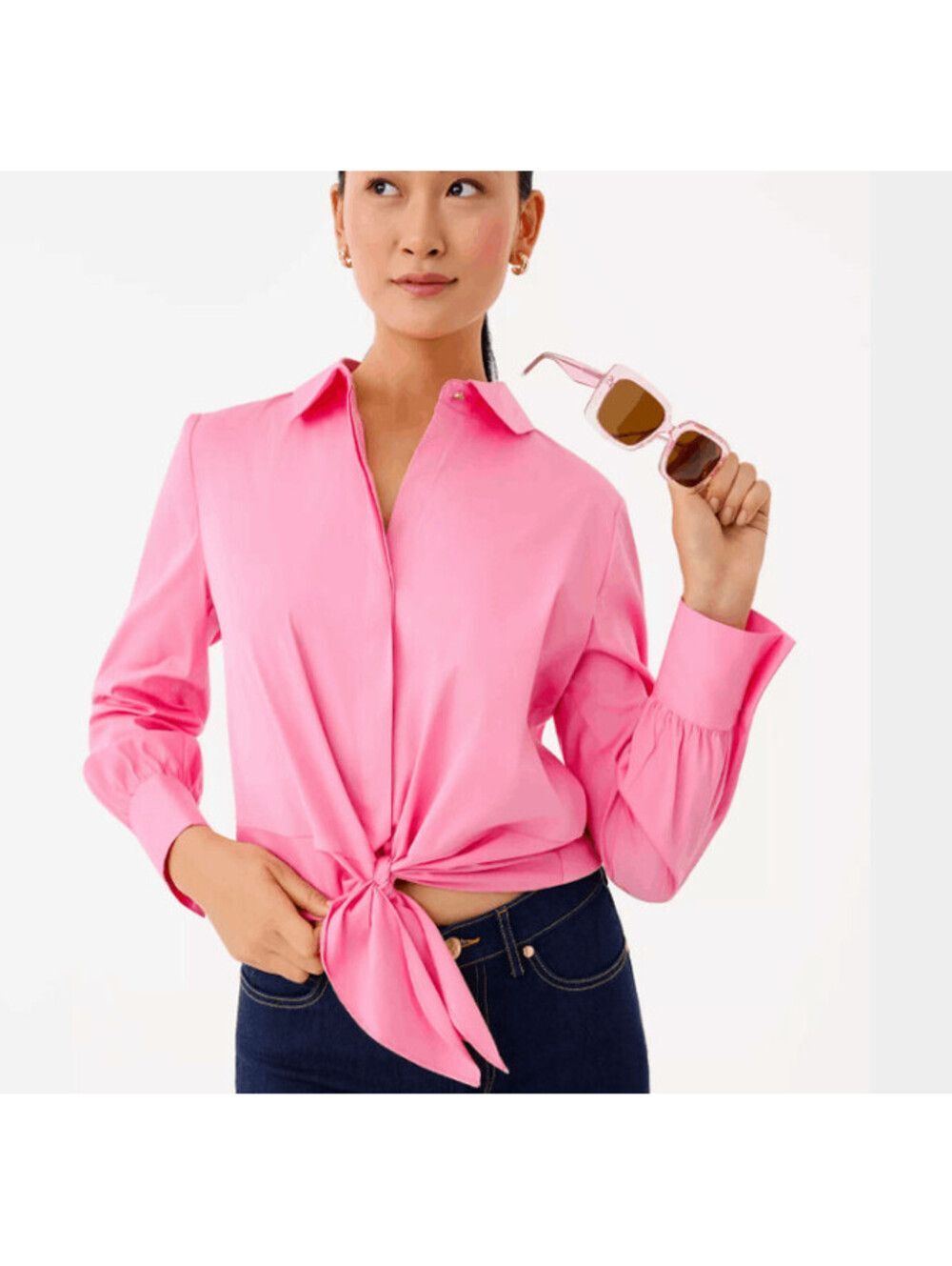 Lilly Pulitzer The Tie Lilly Shirt- Confetti Pink  Size L